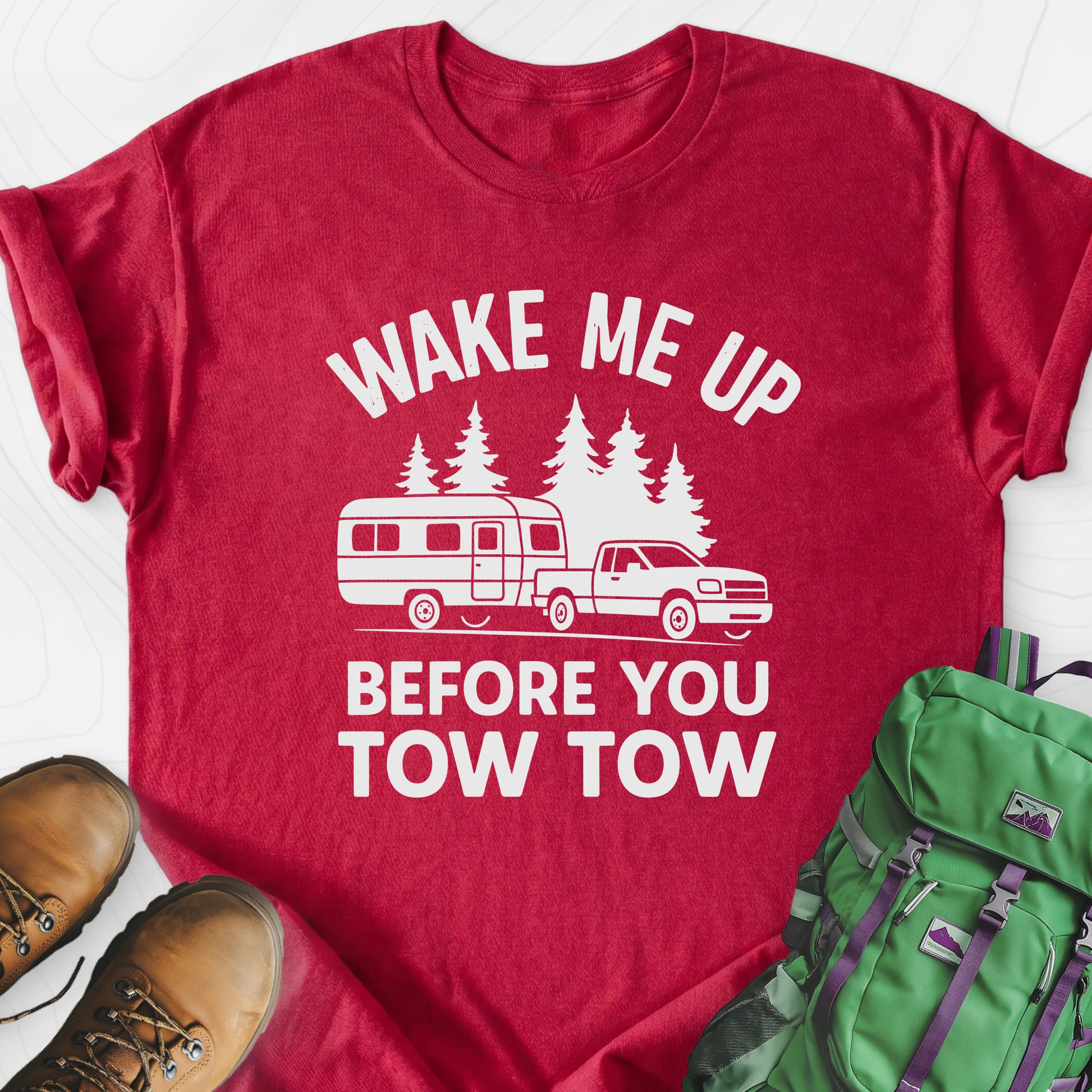 Tow Tow Heather Red front print lightweight T-shirt