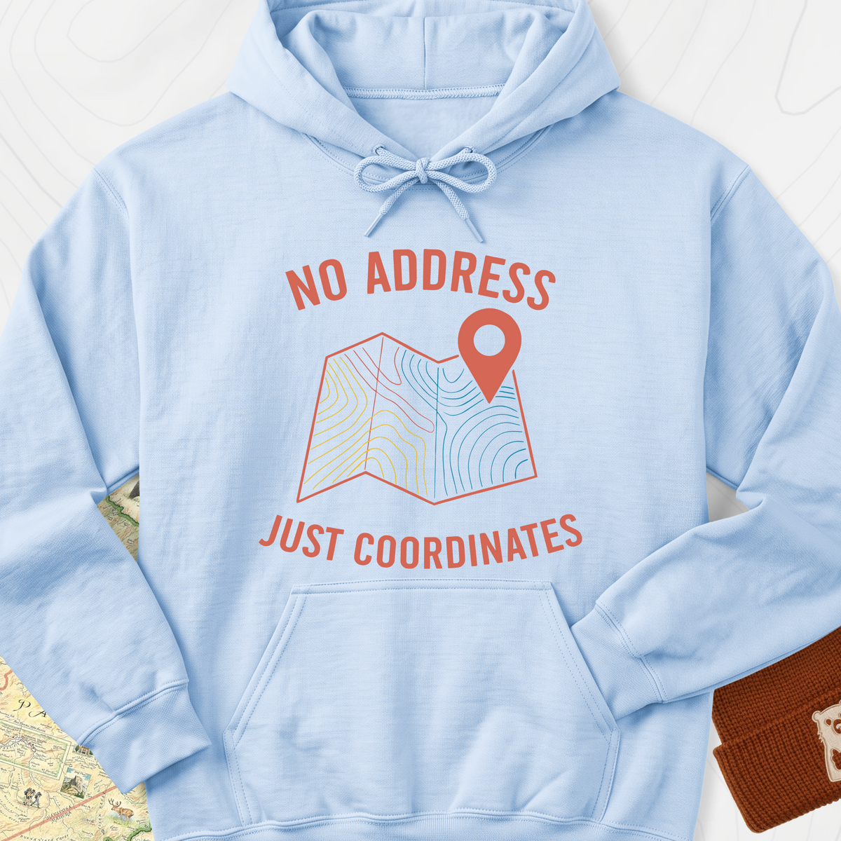 No Address Hoodie - Light Blue
