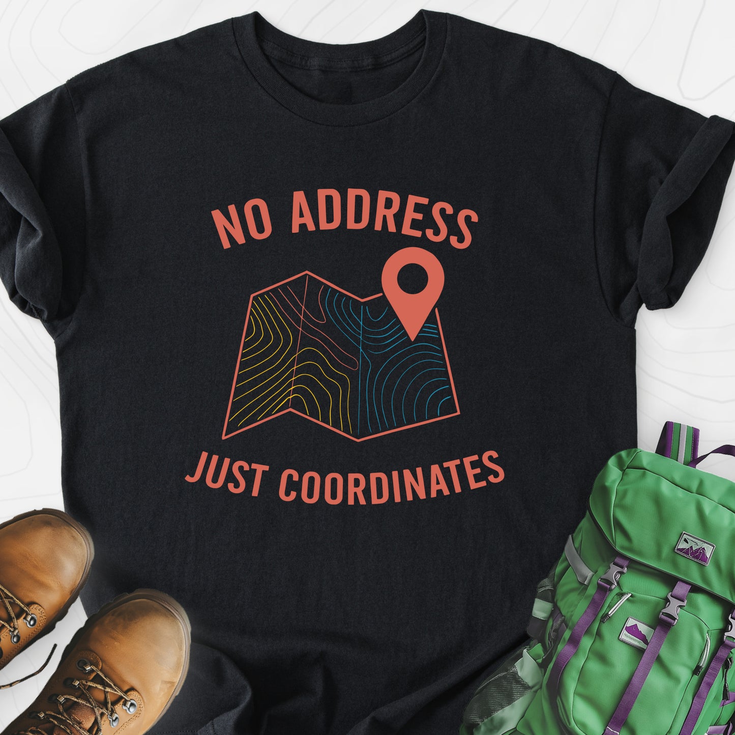 No Address Black front print lightweight T-shirt