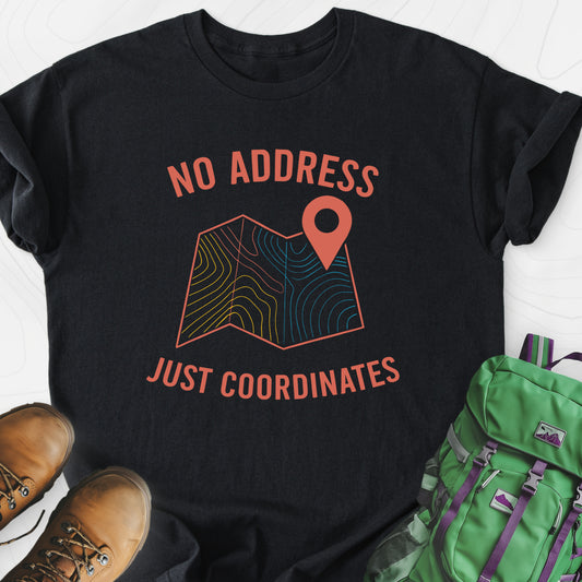 No Address Black front print lightweight T-shirt
