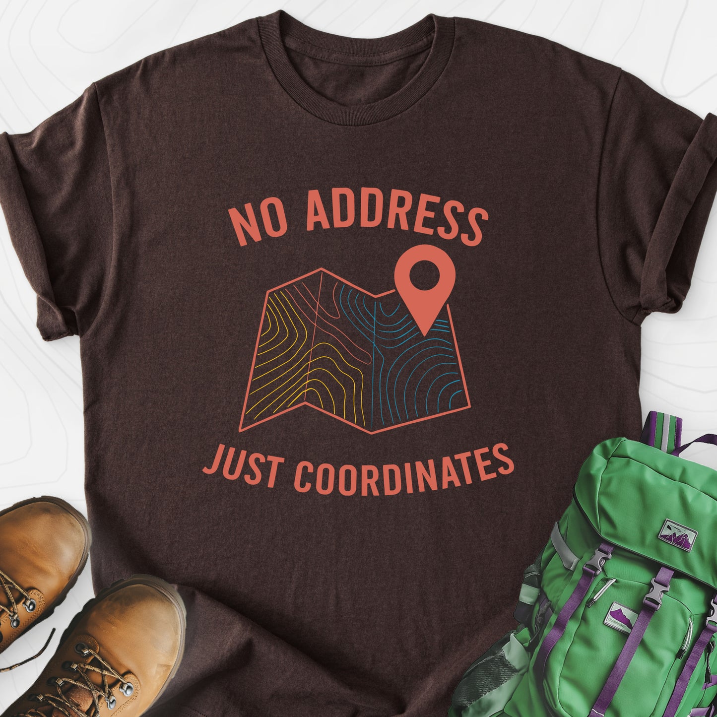 No Address Dark Chocolate front print lightweight T-shirt