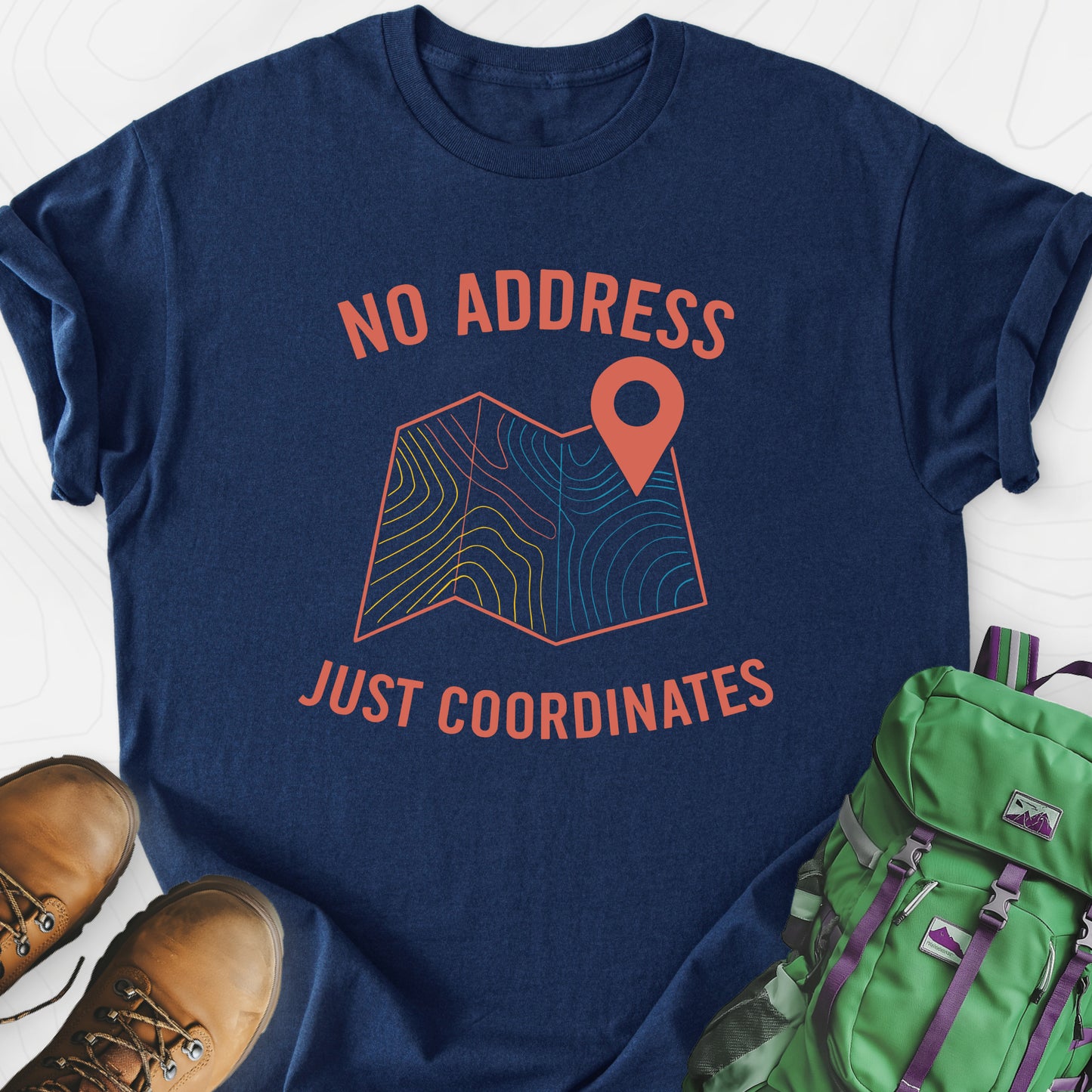 No Address Navy front print lightweight T-shirt