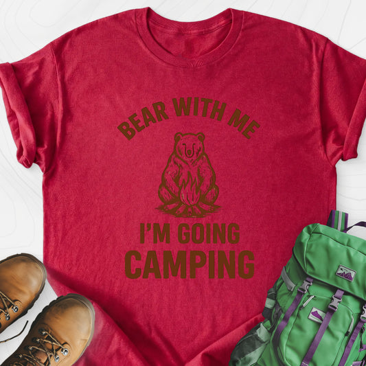 Bear With Me Heather Red front print lightweight T-shirt