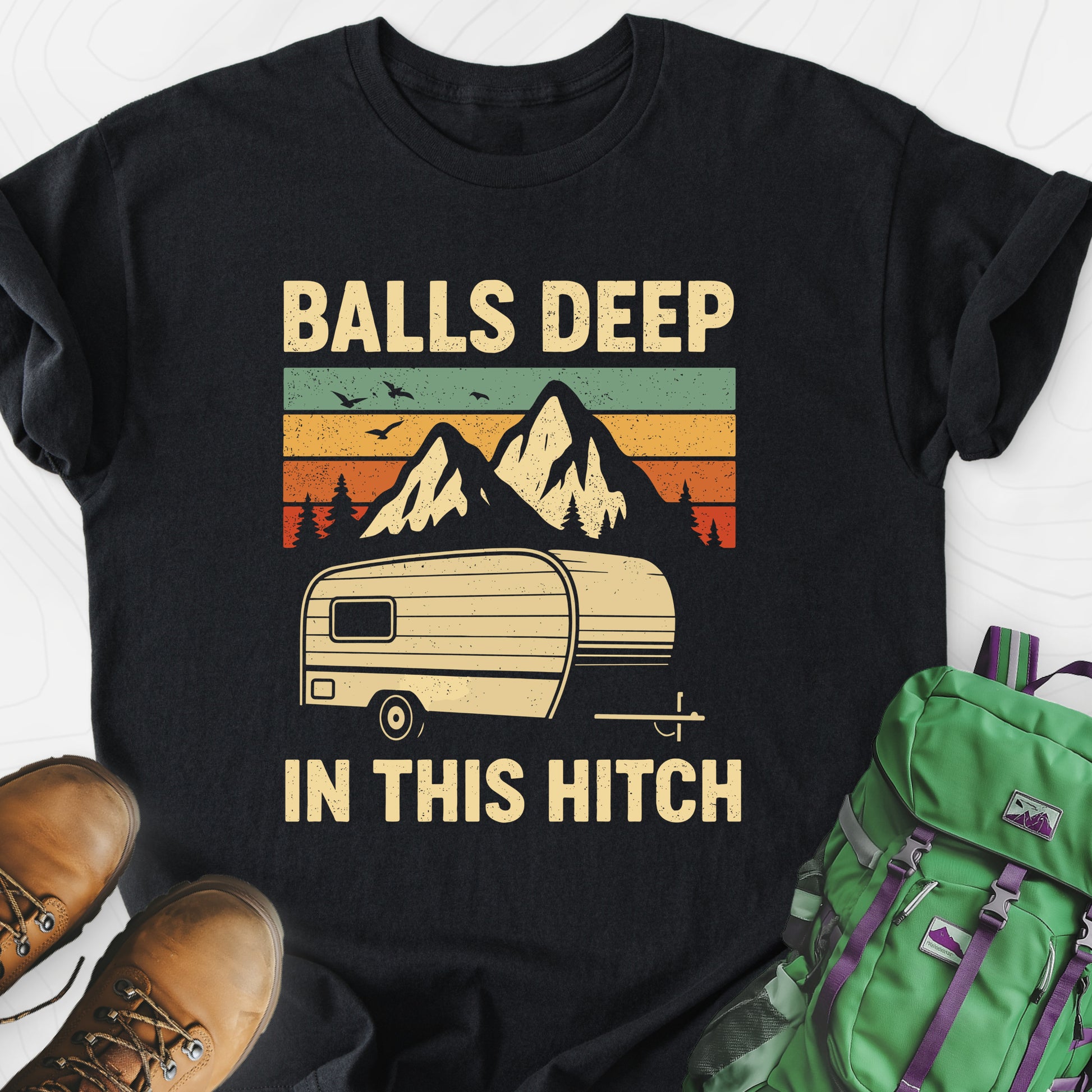 Balls Deep Black front print lightweight T-shirt