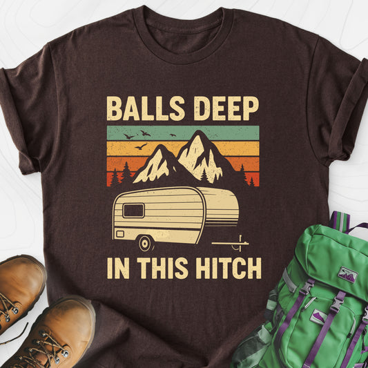 Balls Deep Dark Chocolate front print lightweight T-shirt