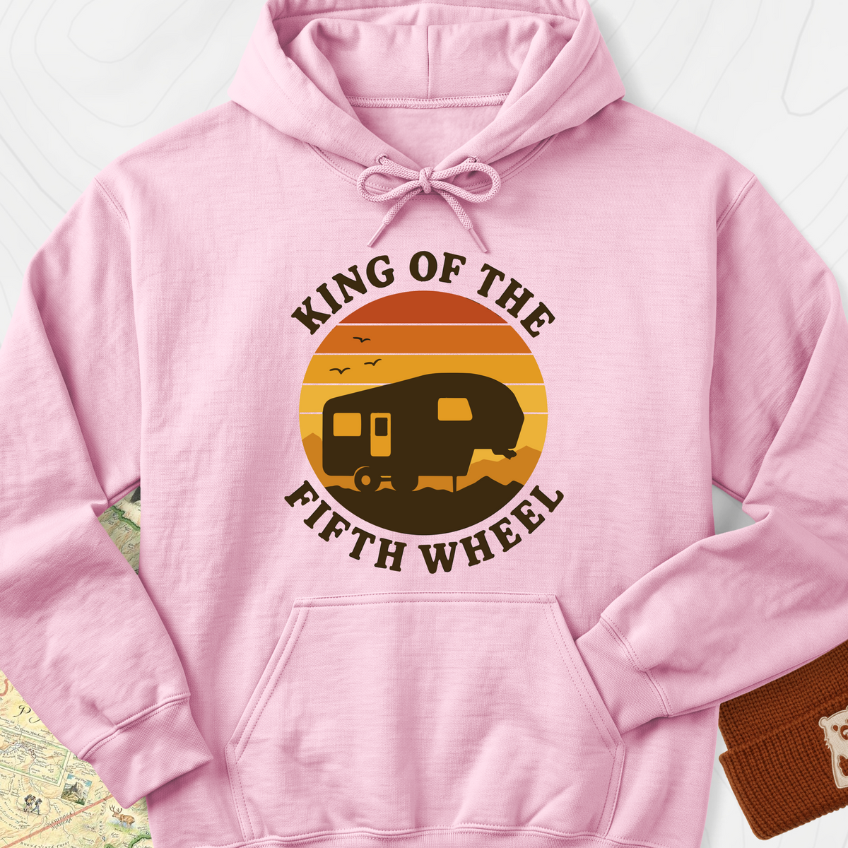 King of the Fifth Wheel Hoodie - Light Pink