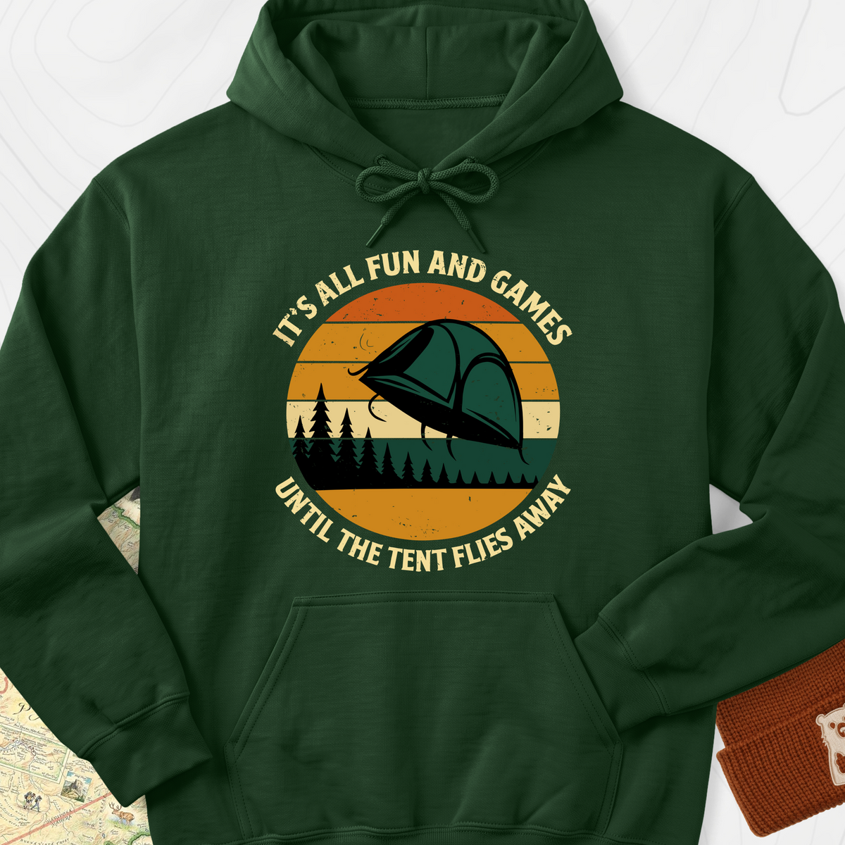 It’s All Fun and Games Hoodie - Forest Green