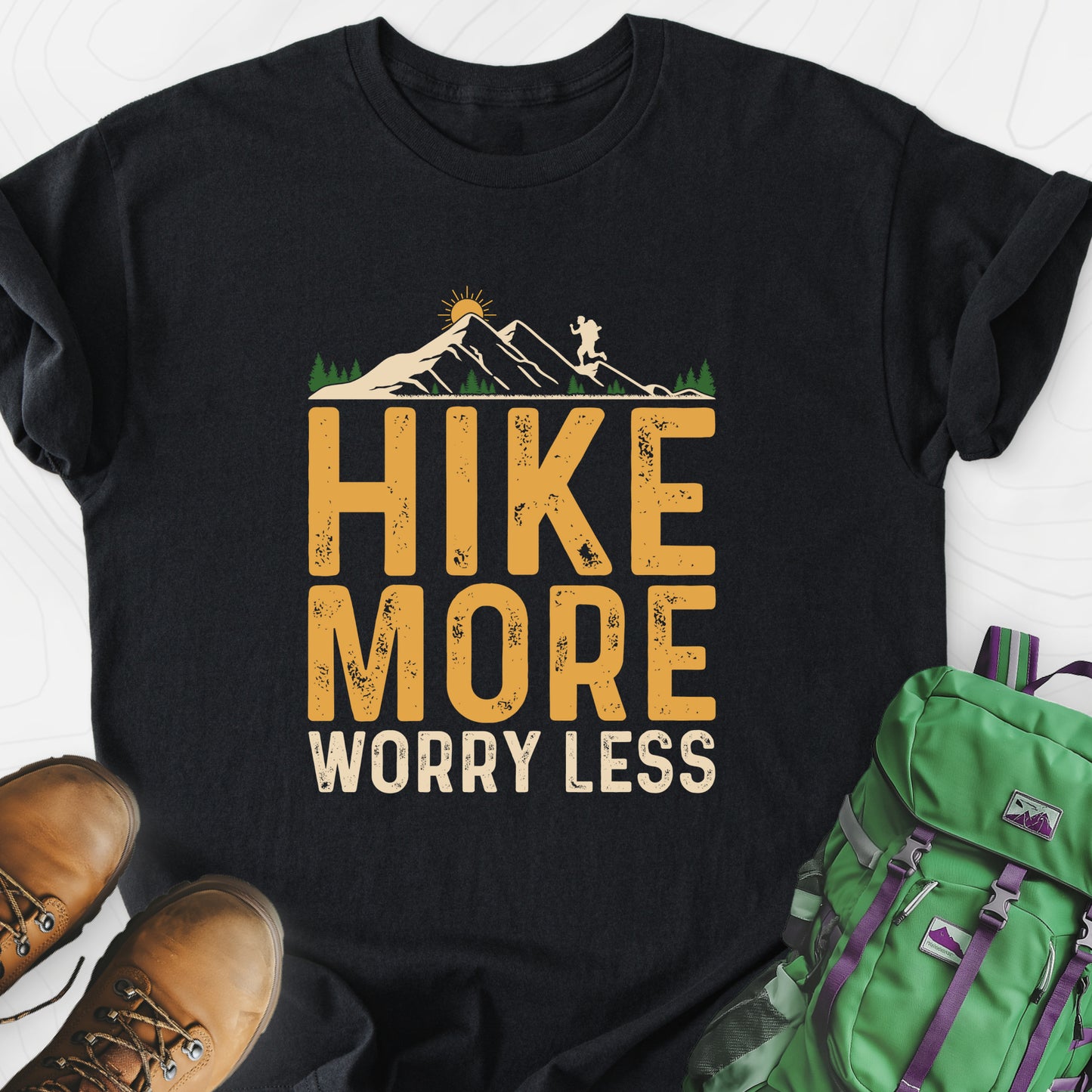 Hike More Black front print lightweight T-shirt