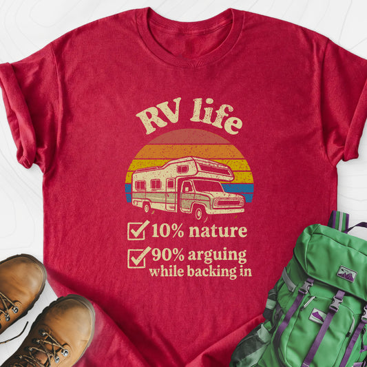 RV Life Heather Red front print lightweight T-shirt