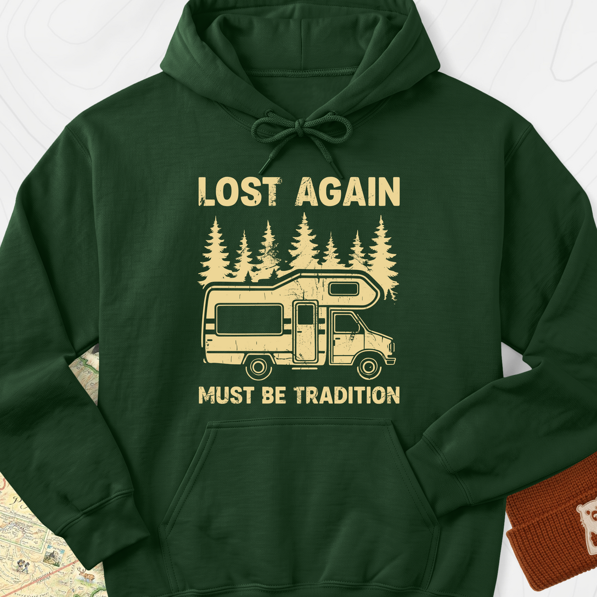 Lost Again Hoodie - Forest Green