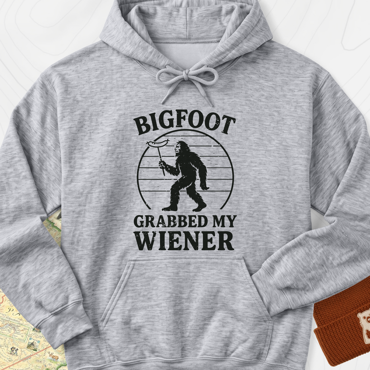 Bigfoot Grabbed My Wiener Hoodie - Sport Grey