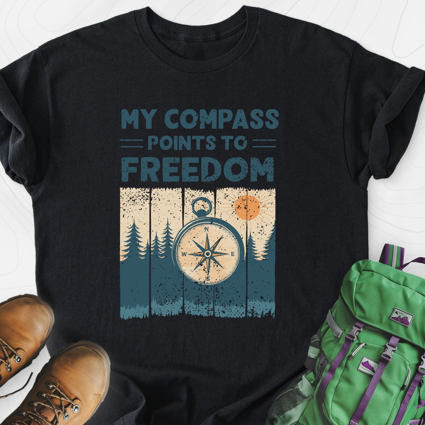 Freedom Black front print lightweight T-shirt