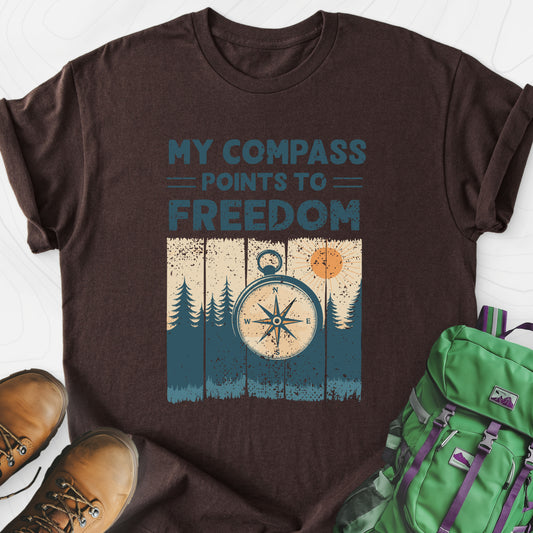 Freedom Dark Chocolate front print lightweight T-shirt