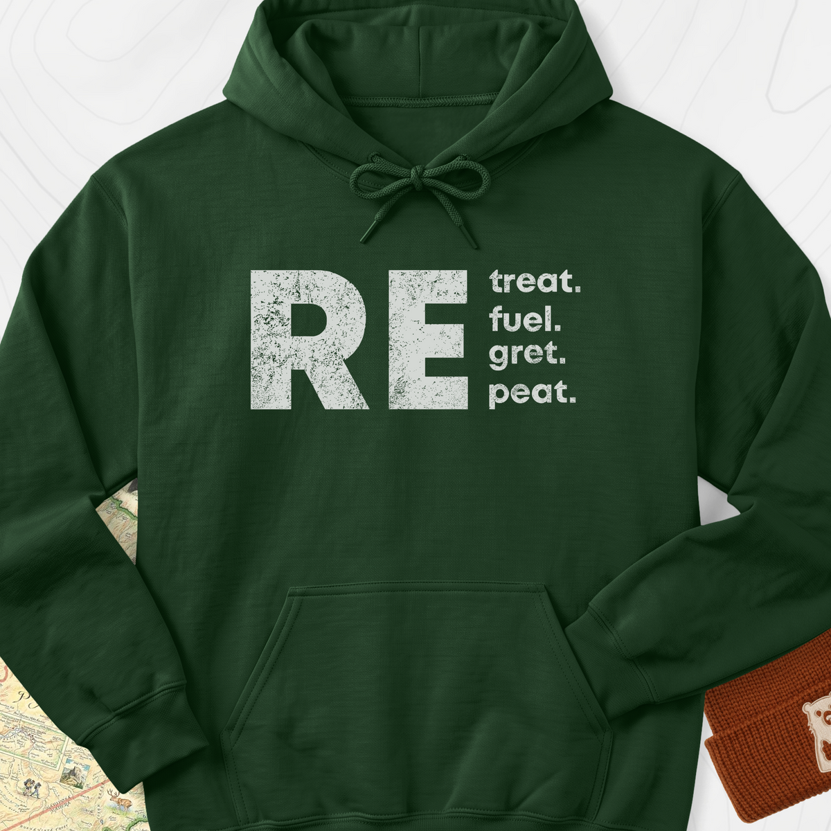 RE.peat Hoodie - Forest Green