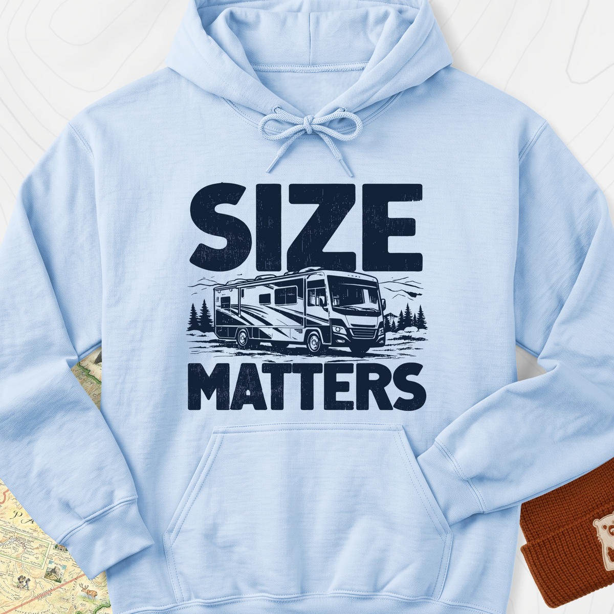 Size Matters Hoodie - Light Blue