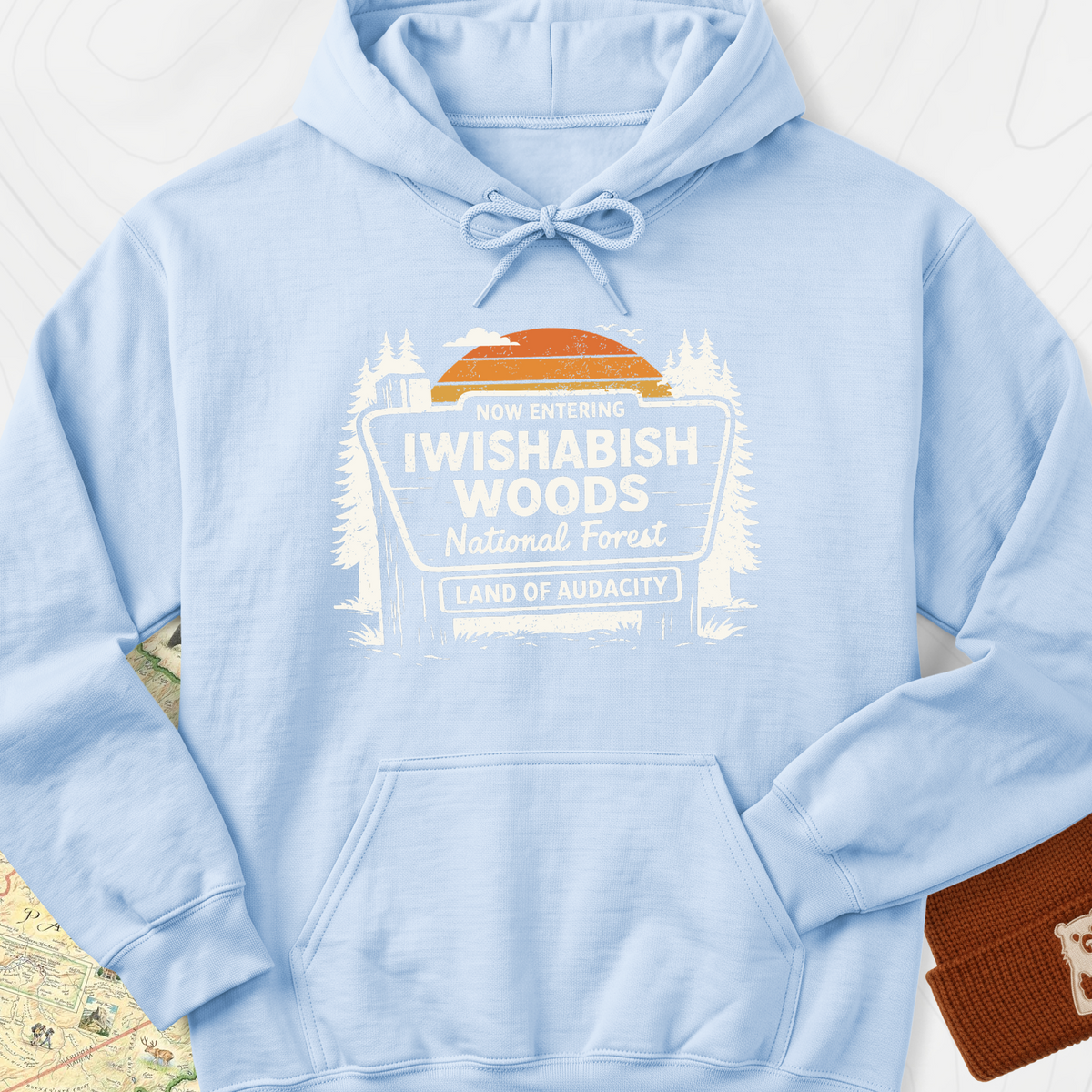 Iwishabish Woods Hoodie - Light Blue
