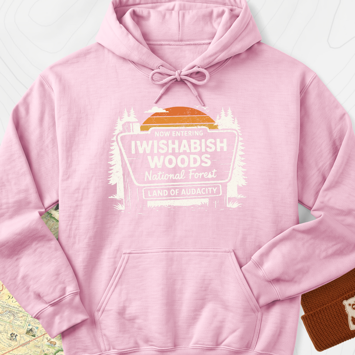 Iwishabish Woods Hoodie - Light Pink