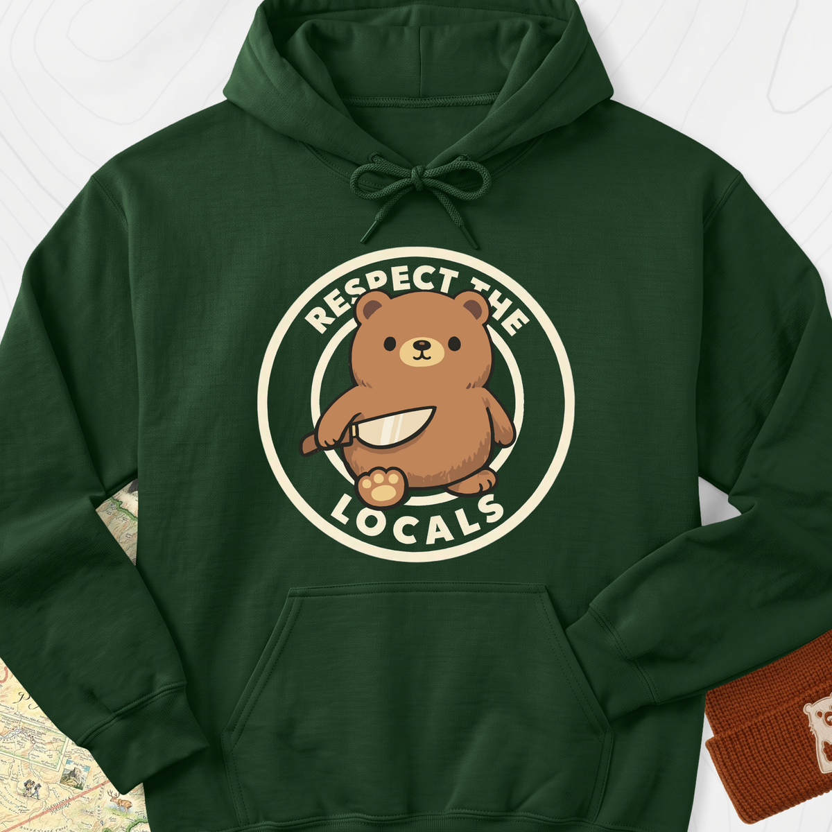 Respect the Locals Hoodie - Forest Green