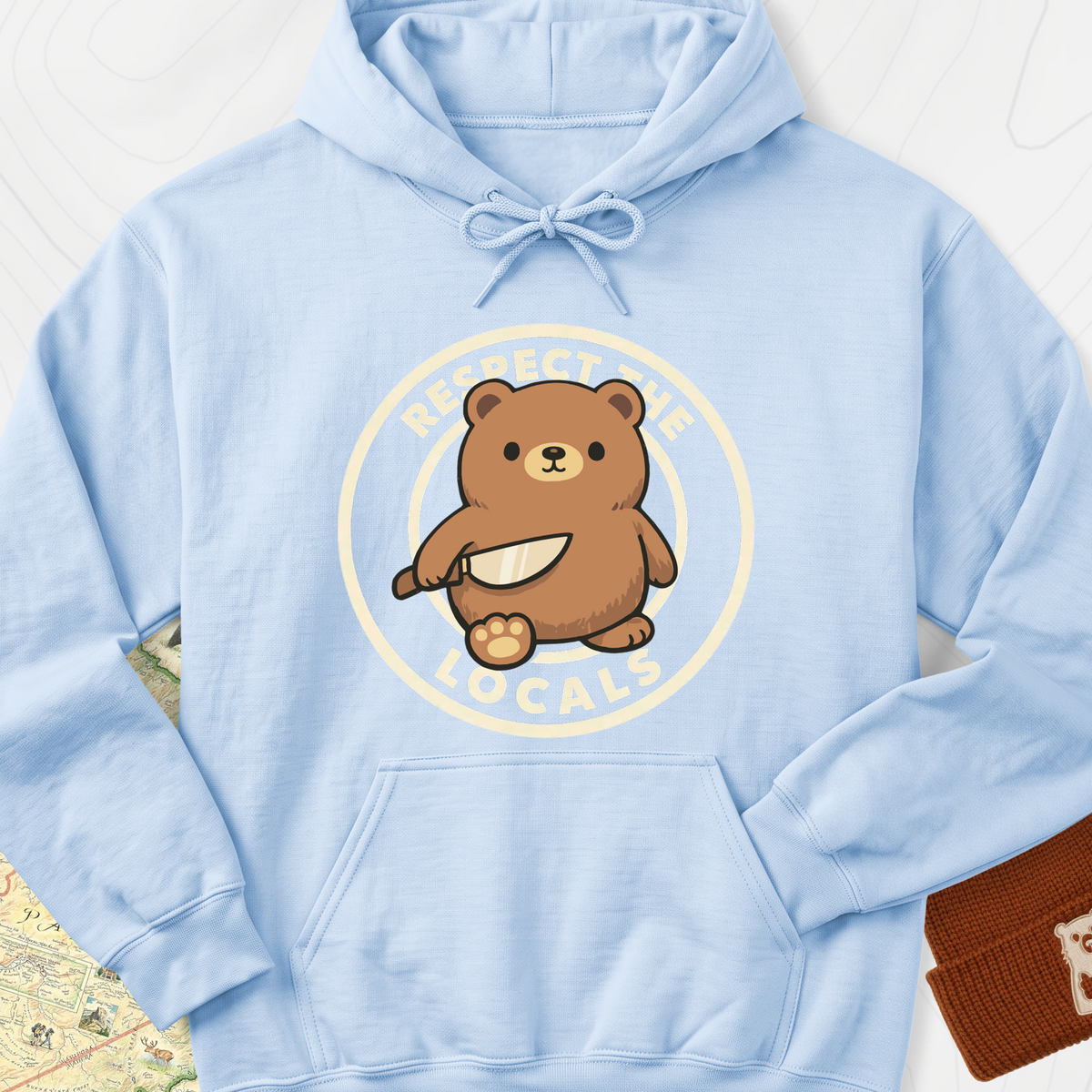 Respect the Locals Hoodie - Light Blue