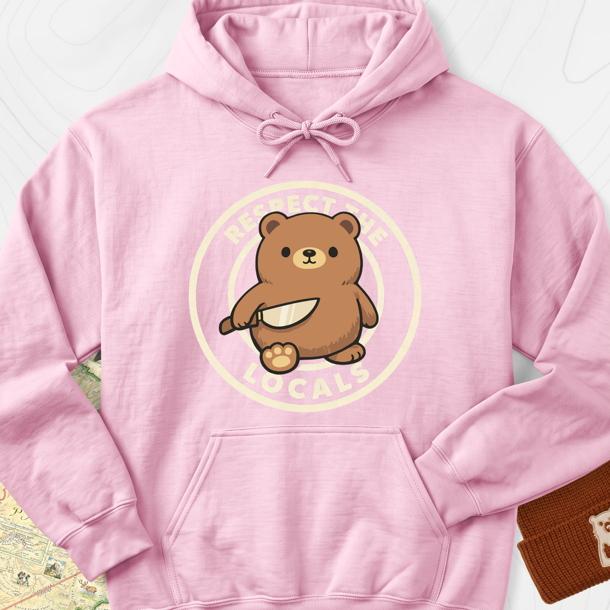 Respect the Locals Hoodie - Light Pink