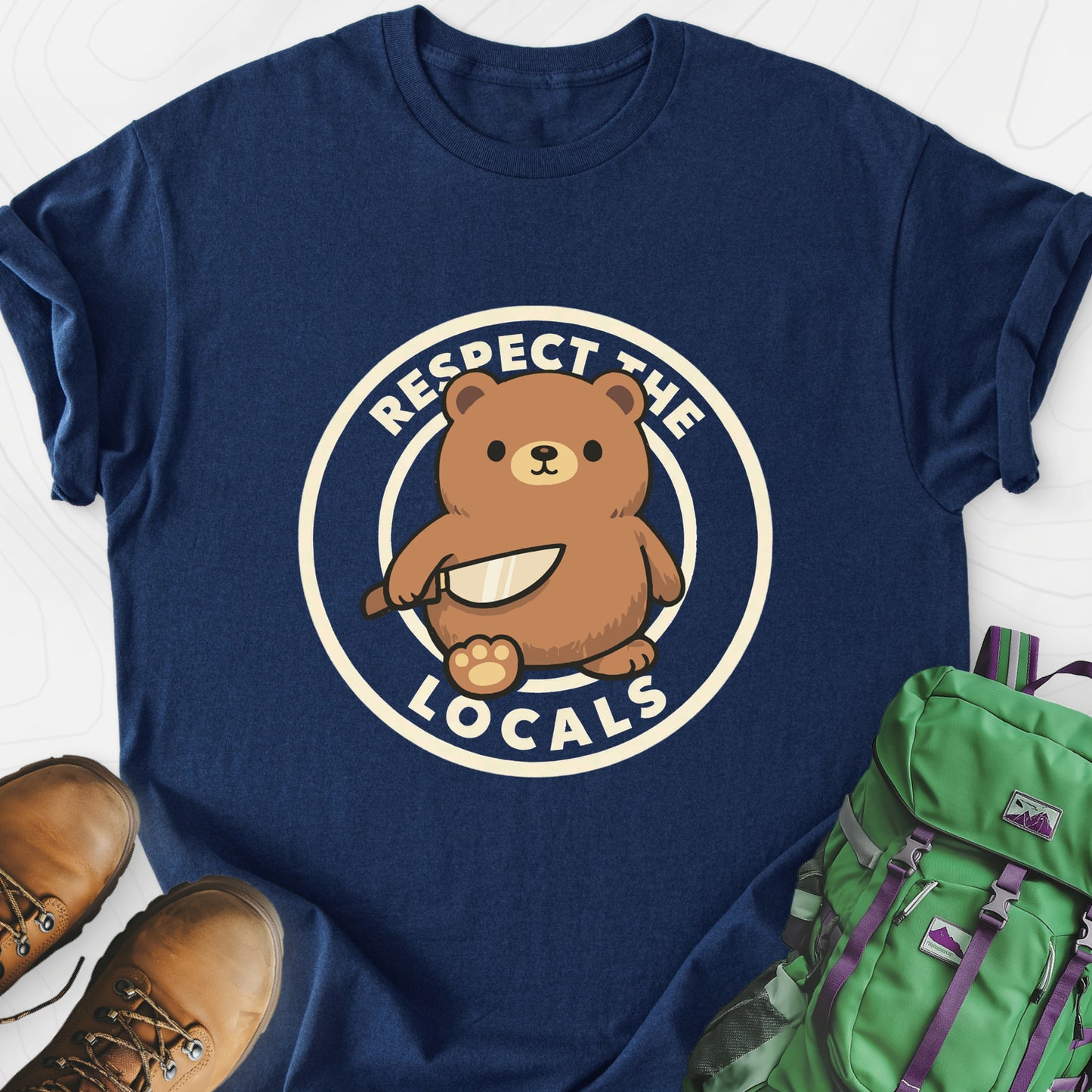 Respect the Locals Navy front print lightweight T-shirt