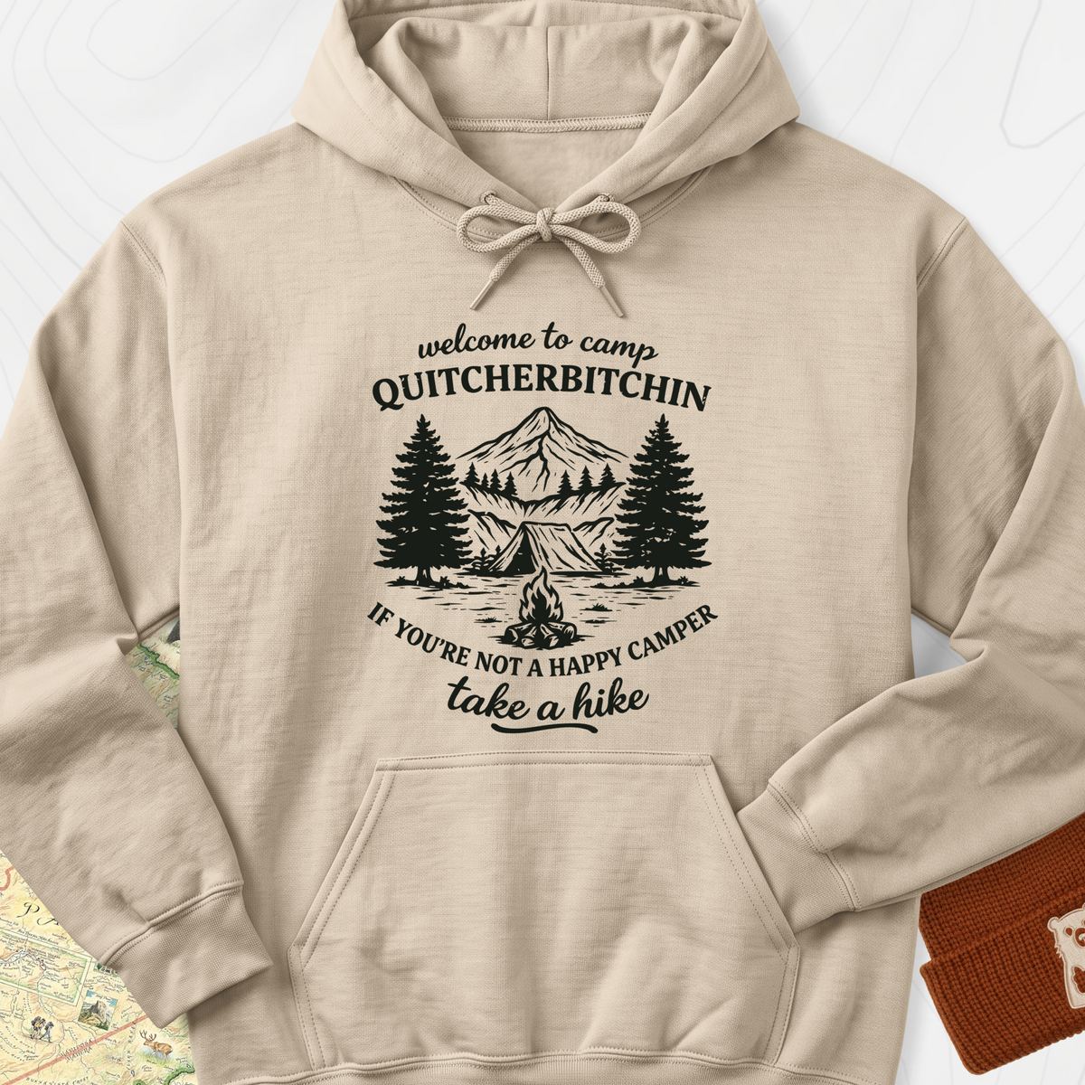 Camp Quitcherbitchin Hoodie - Sand