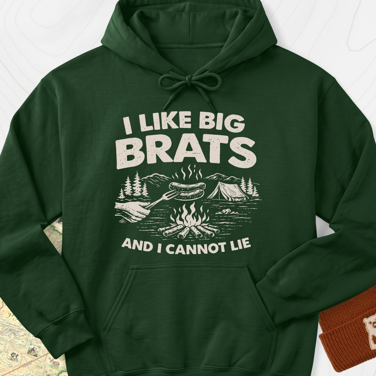 I Like Big Brats Hoodie - Forest Green