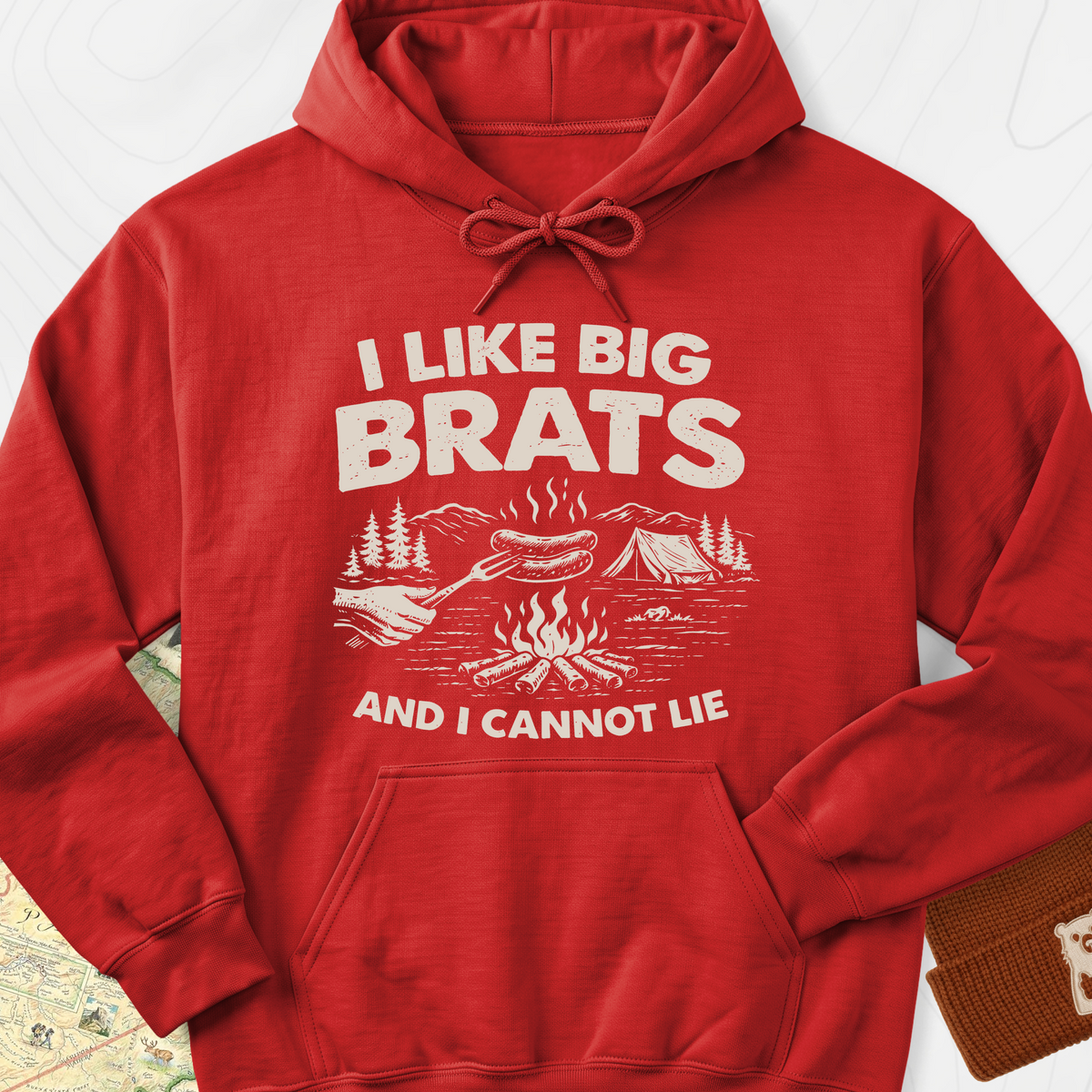 I Like Big Brats Hoodie - Red