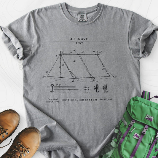 Vintage Tent Blueprint T-Shirt
