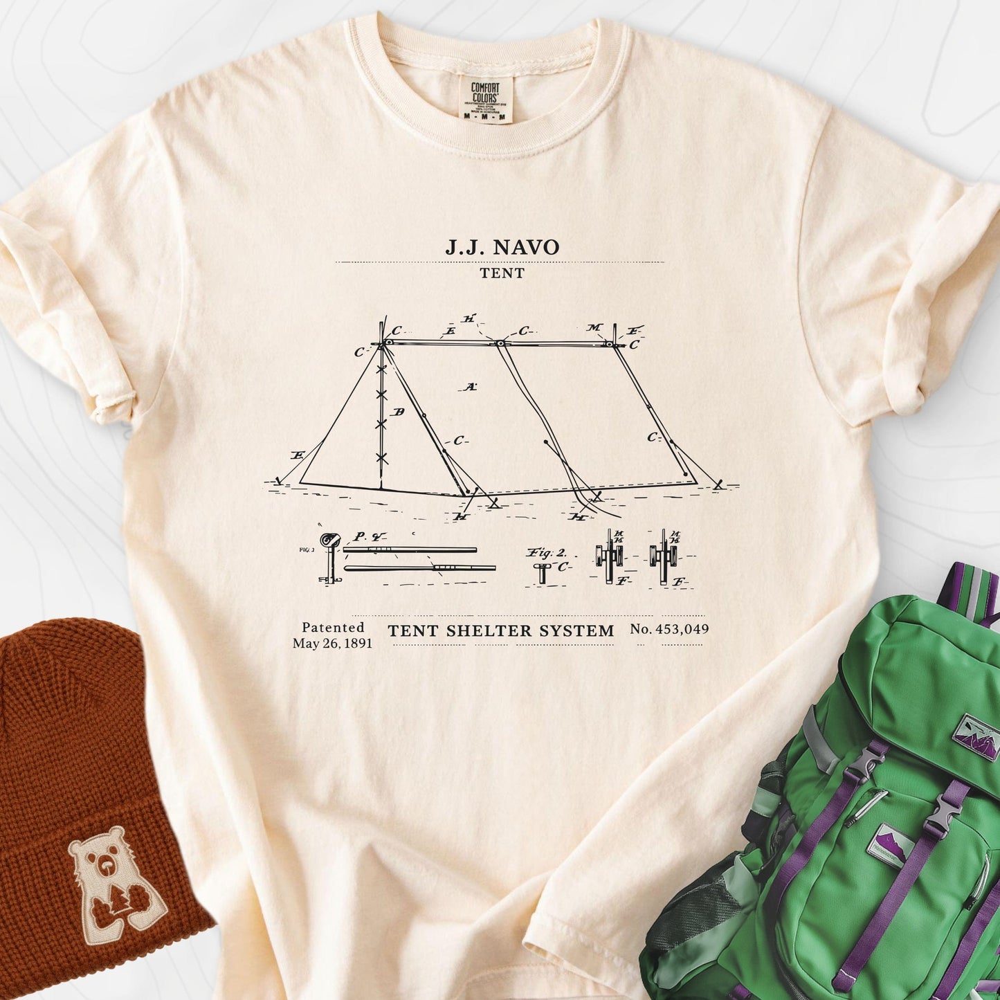Vintage Tent Blueprint T-Shirt
