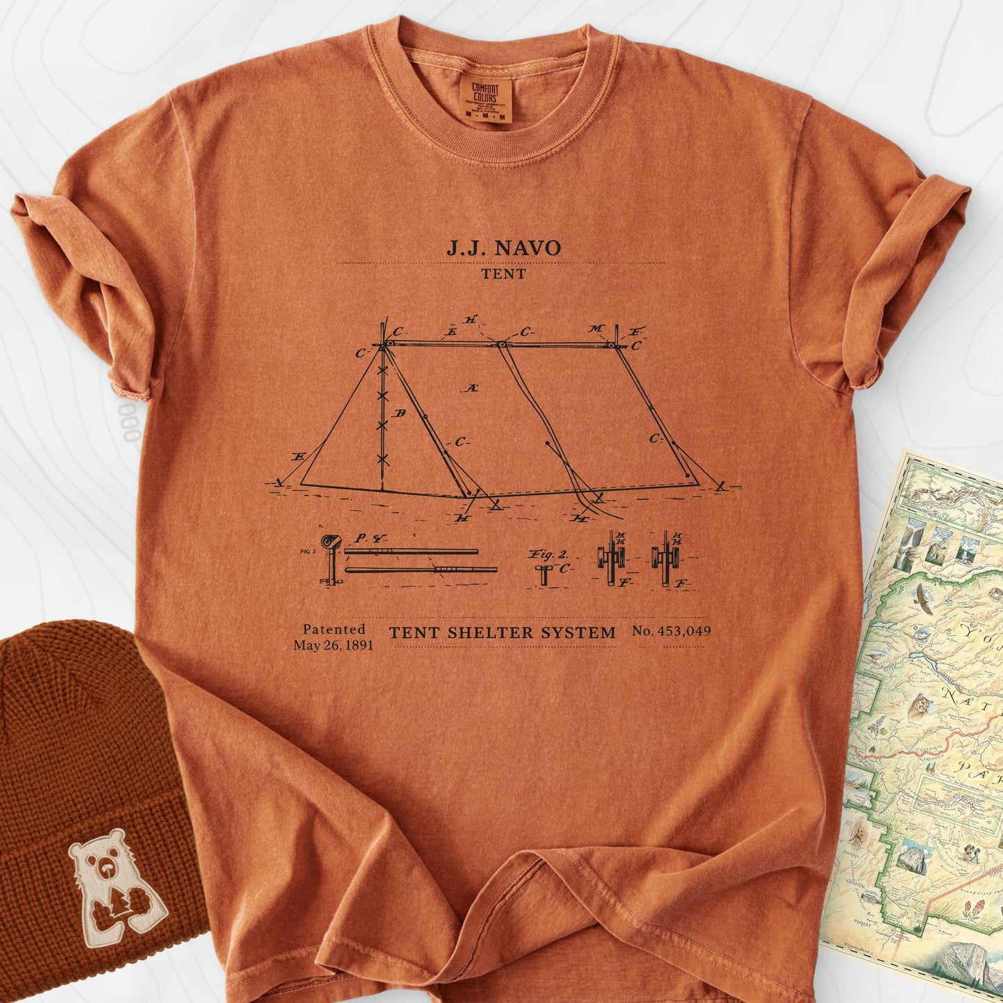 Vintage Tent Blueprint T-Shirt