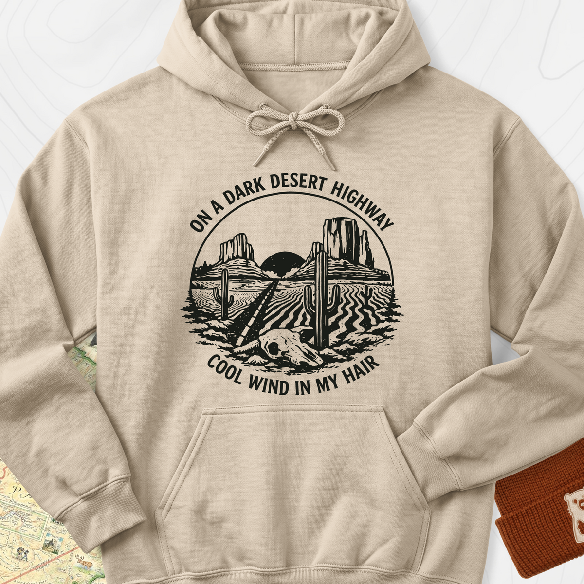 Dark Desert Highway Hoodie - Sand