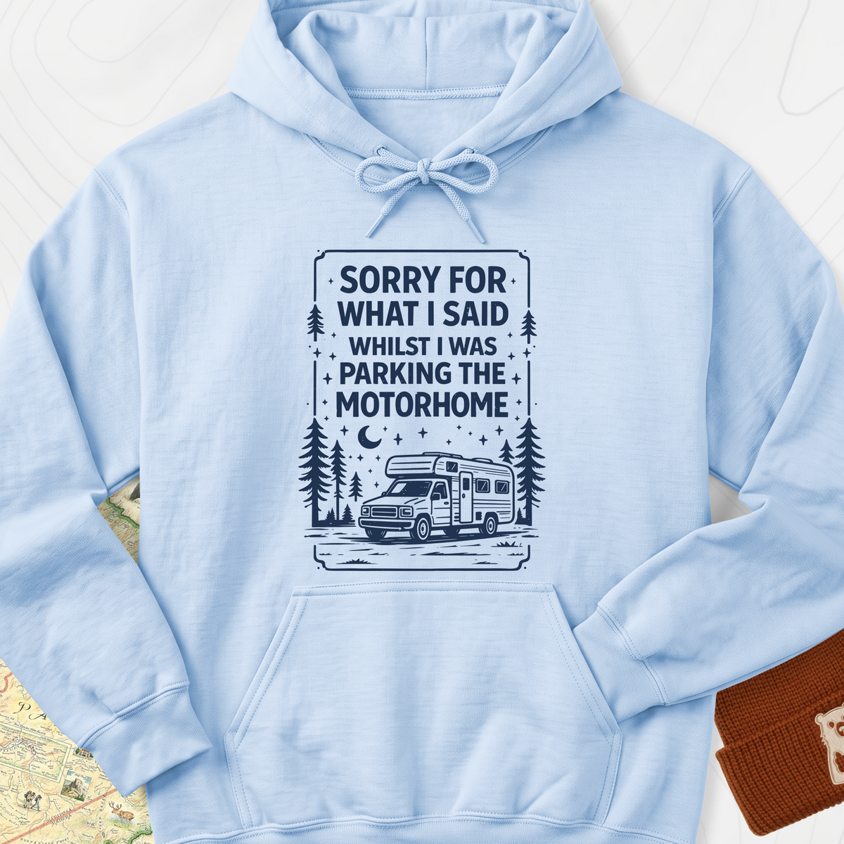 Parking the Motorhome Hoodie - Light Blue