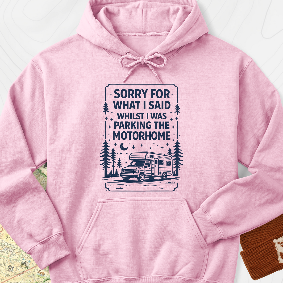 Parking the Motorhome Hoodie - Light Pink
