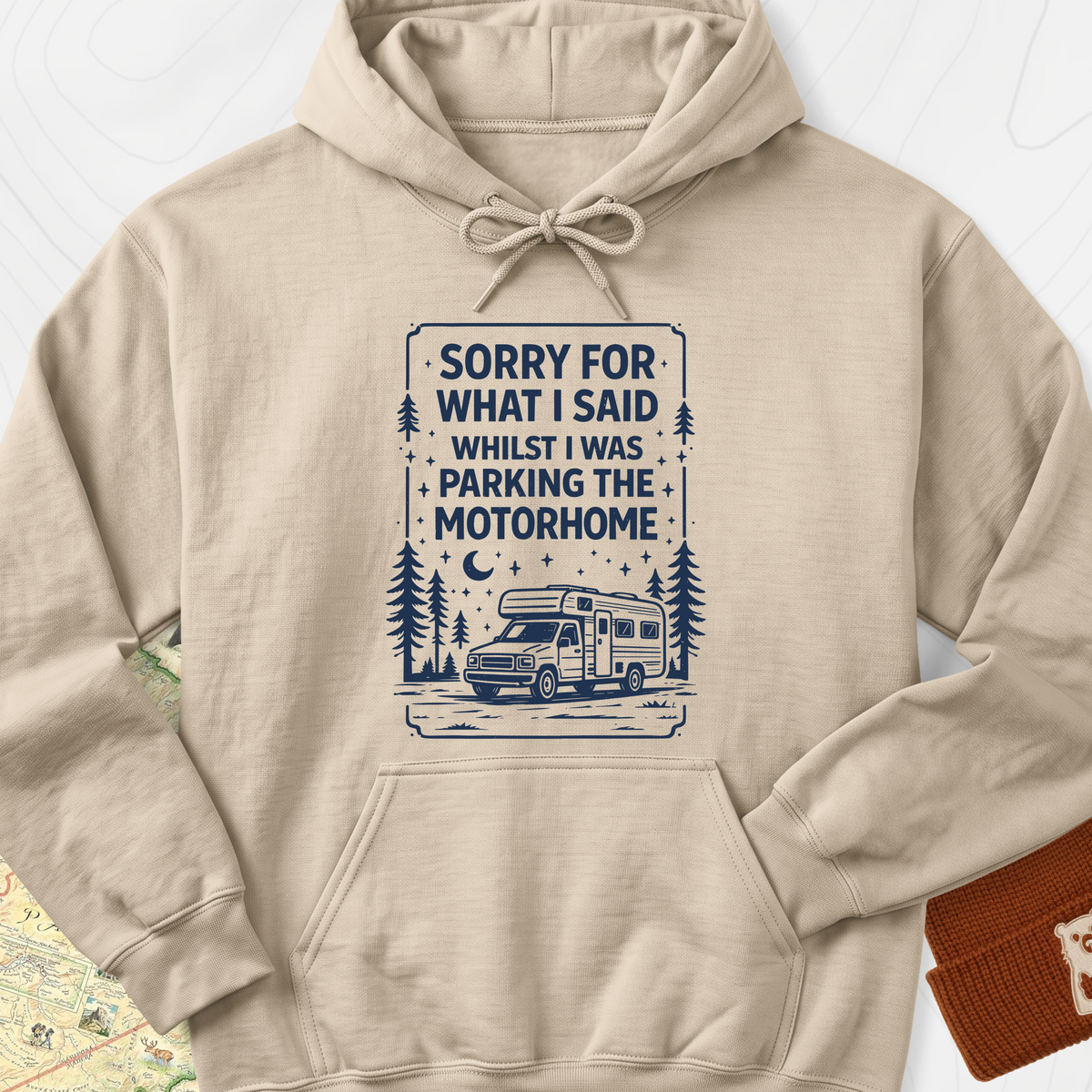 Parking the Motorhome Hoodie - Sand