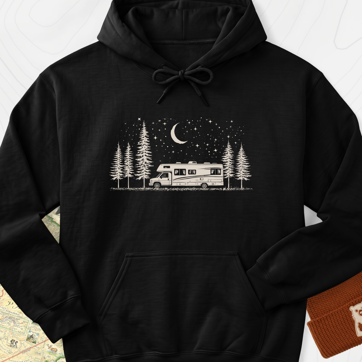 Moonlit RV Nights Hoodie - Black