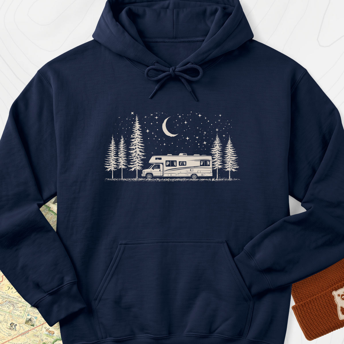 Moonlit RV Nights Hoodie - Navy