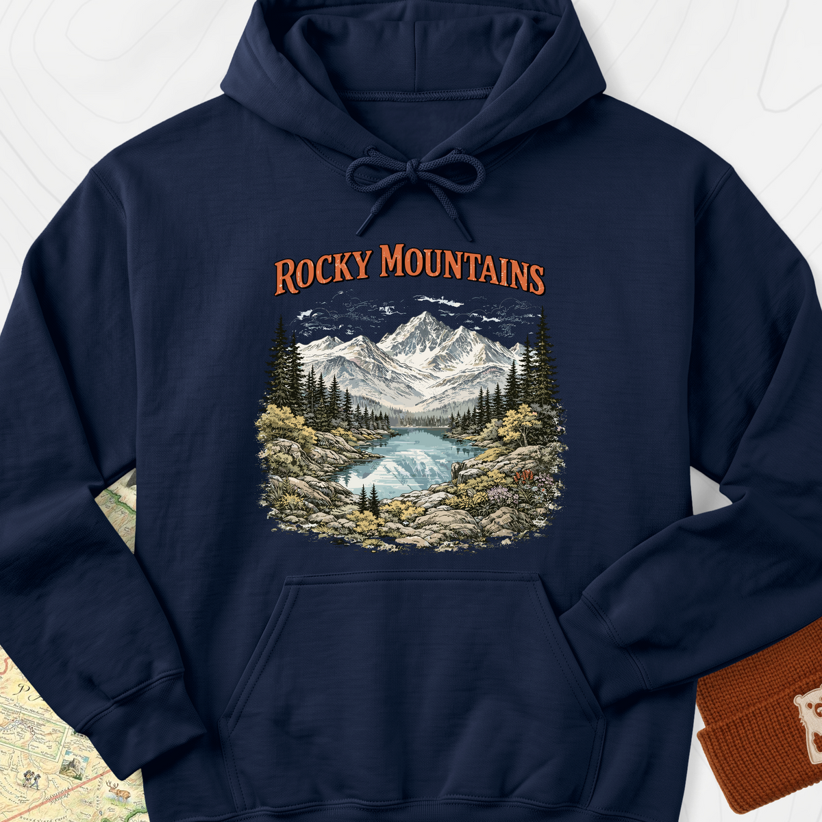 Rocky Mountain Escape Hoodie - Navy
