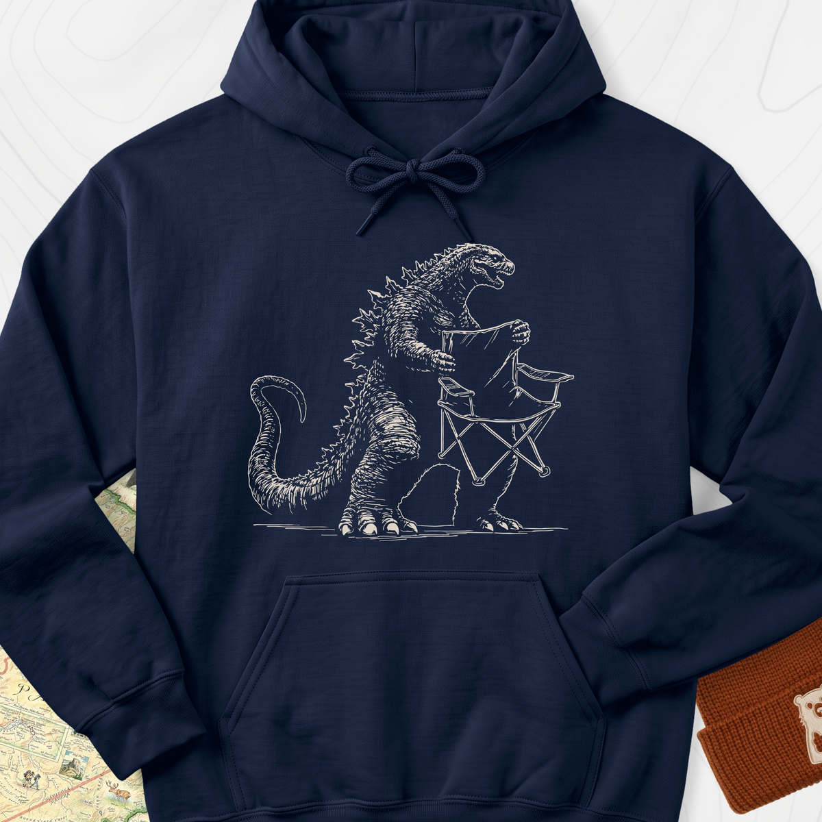 Camping Chair Thief Hoodie - Navy