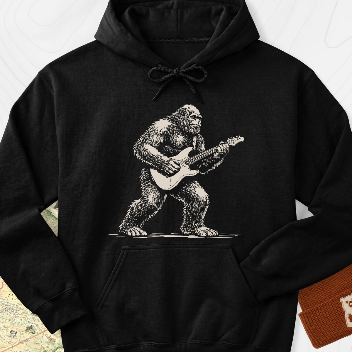Bigfoot Guitar Solo Hoodie - Black