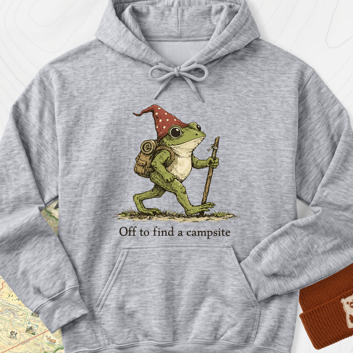 Off to Find a Campsite Hoodie - Sport Grey