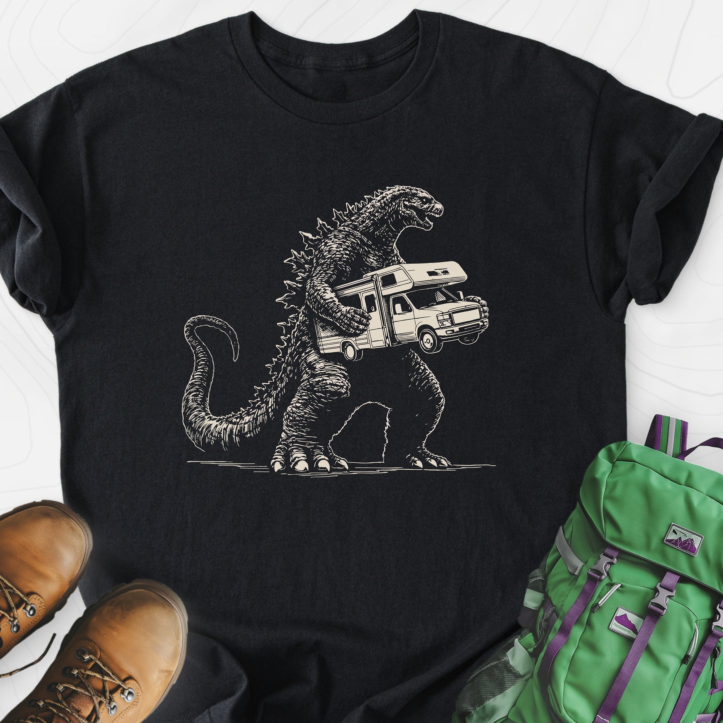 RV Thief Black front print lightweight T-shirt