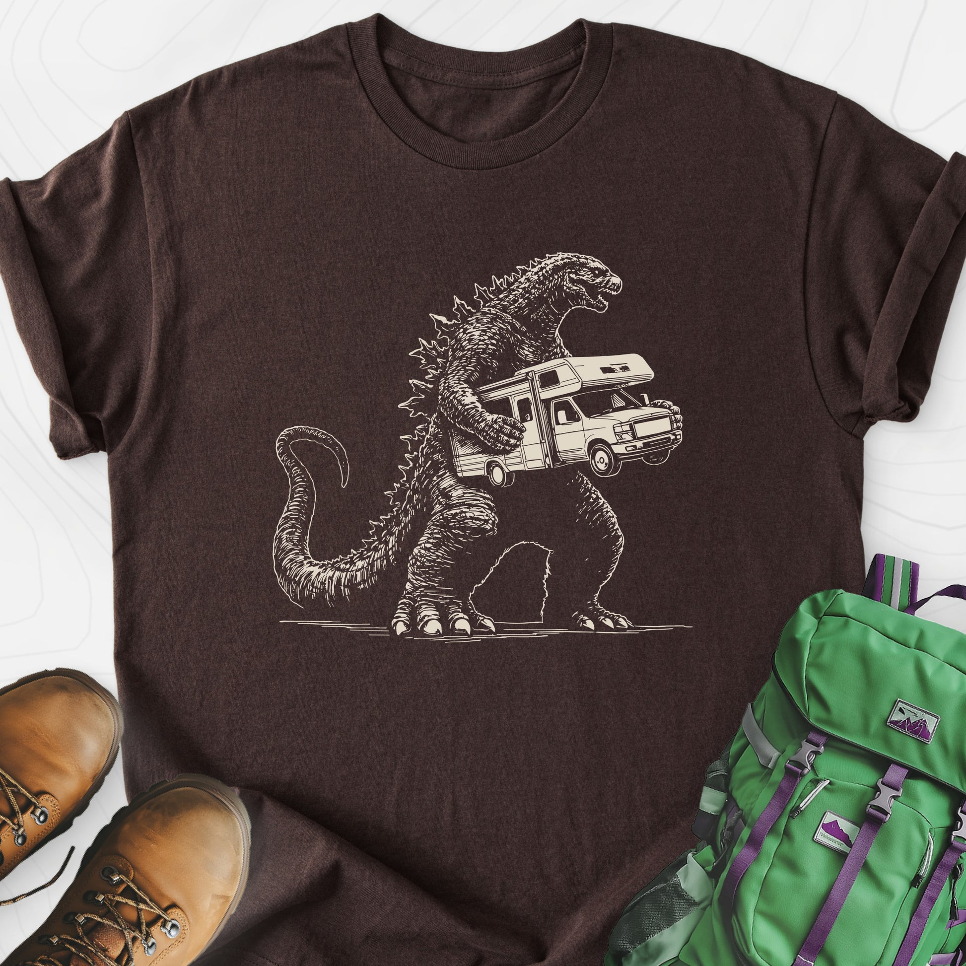 RV Thief Dark Chocolate front print lightweight T-shirt