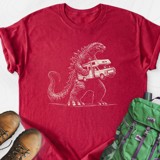 RV Thief Heather Red front print lightweight T-shirt