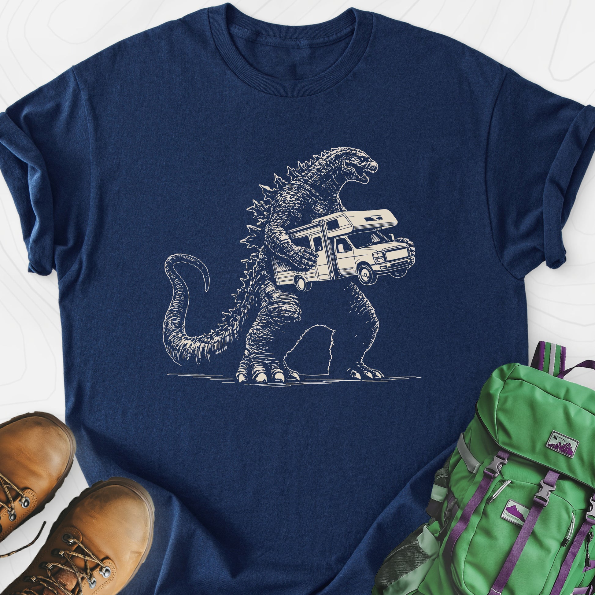 RV Thief Navy front print lightweight T-shirt
