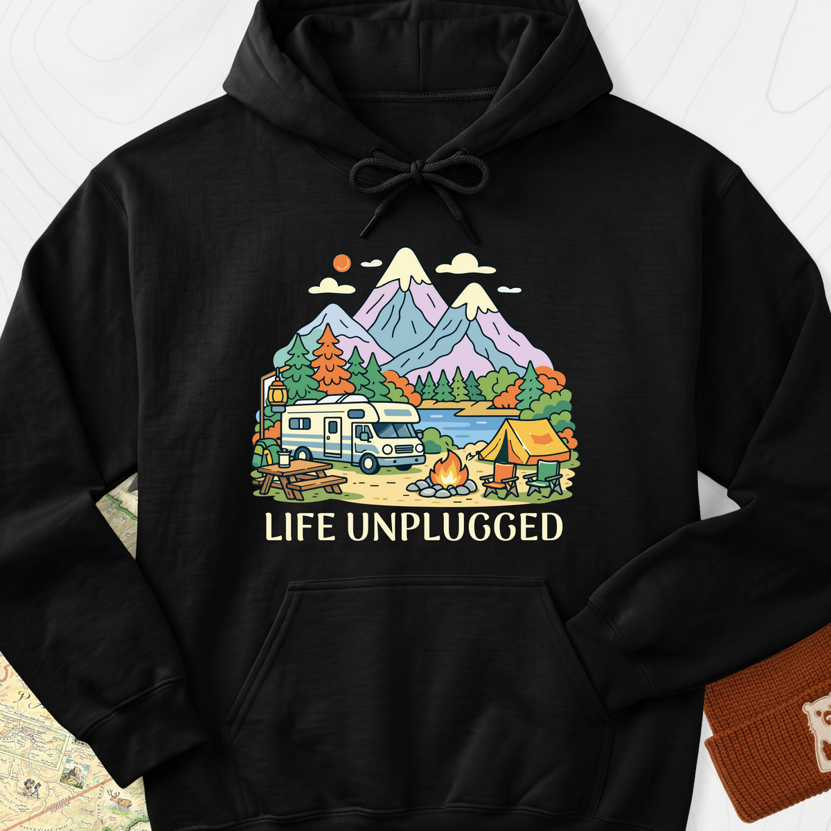 Life Unplugged Hoodie - Black