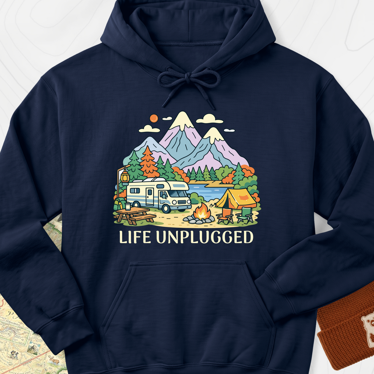 Life Unplugged Hoodie - Navy