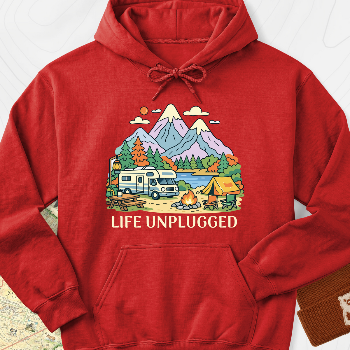 Life Unplugged Hoodie - Red