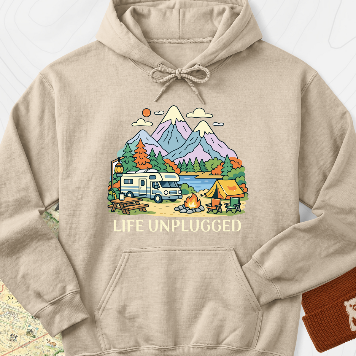 Life Unplugged Hoodie - Sand