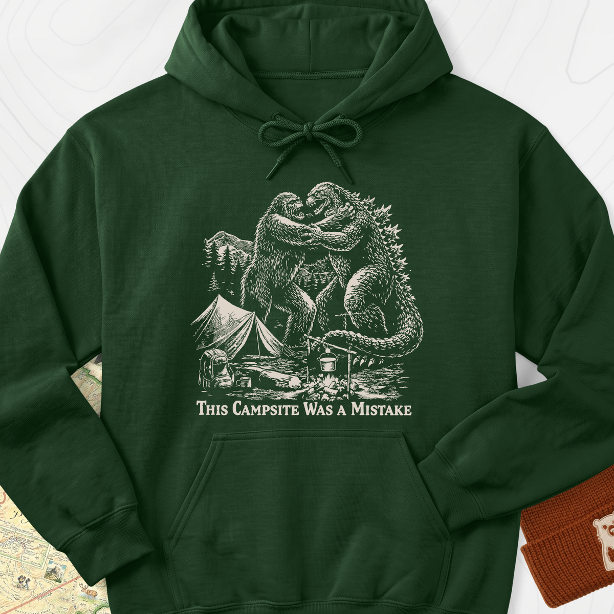 This Campsite Was a Mistake Hoodie - Forest Green